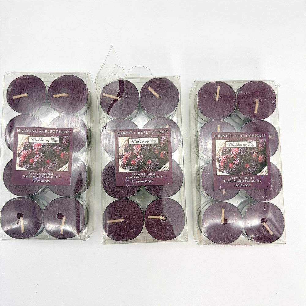 Harvest Reflections Mulberry Fig Tealights 3 Packs 24 Each 72 Total Discontinued